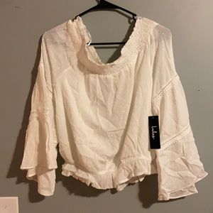 Women’s white blouse, never worn, tags on, lulus
